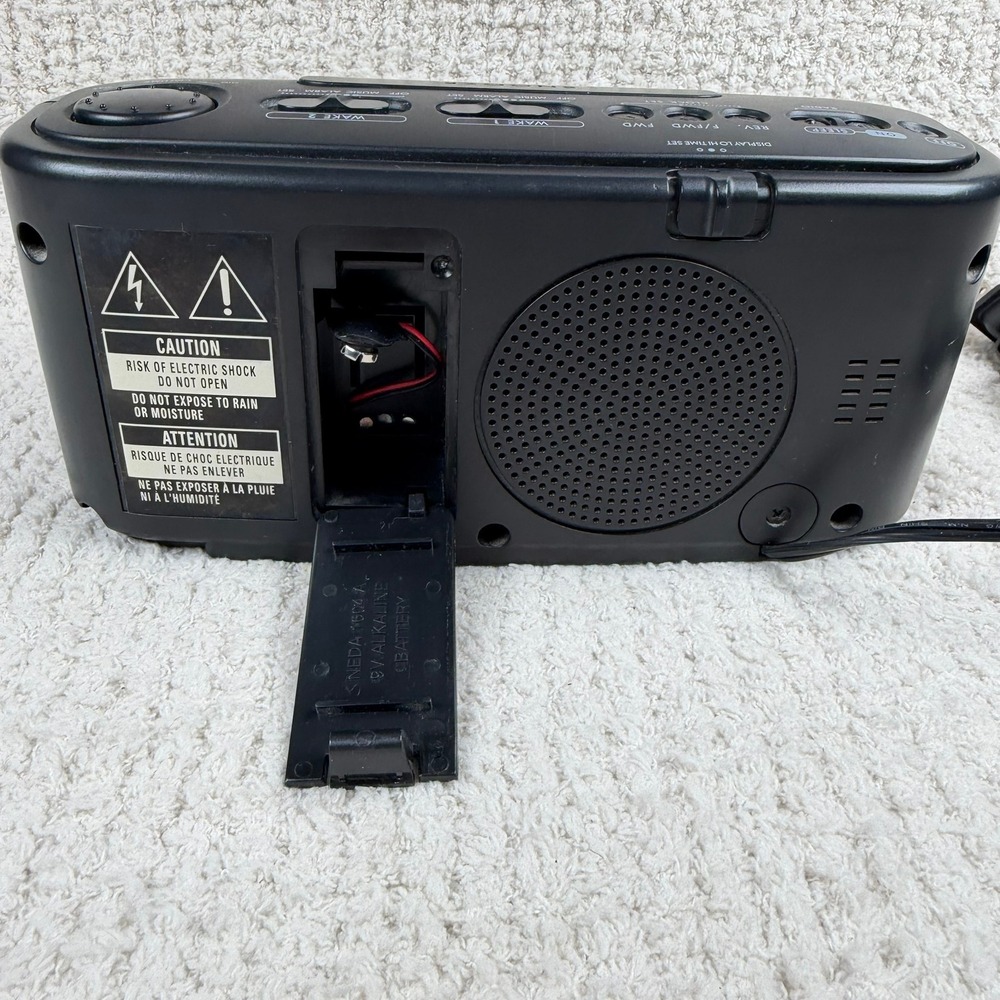 GE Digital Alarm Clock Radio Green LED Dual Alarm Black 7-4852A Vintage Tech - Picture 5 of 8